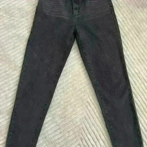 Princess Polly Zaiden Straight Leg High Waisted Jeans Washed Black Cotton size6 - Picture 8 of 11